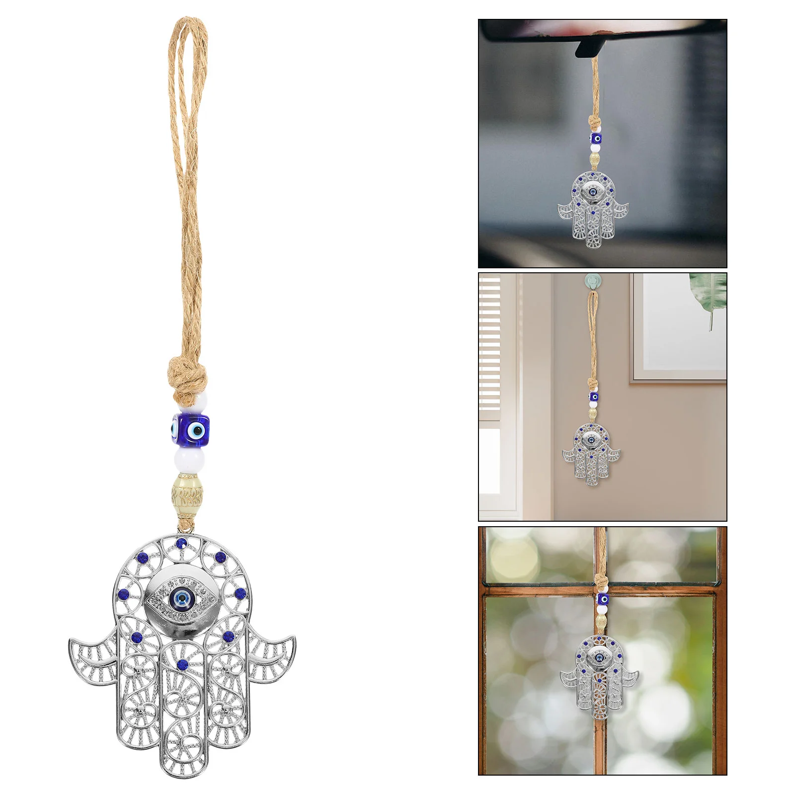 Palm Pendant Turkey Blue Eye Decorations Hanging Ornament Evil Zinc Alloy Wall Hamsa Hand