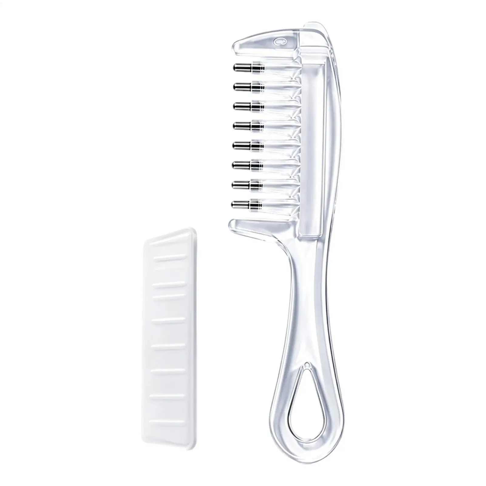 Transparent Scalp Liquid Guide Comb Anti-Static Anti-Frizz Hair Oil Applicator Comb with Visible Tank Reservoir Ergonomic Handle