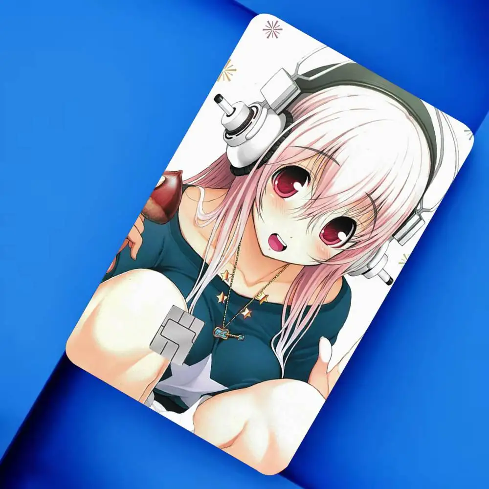 S-Super S-Sonico 4pcs 1Set Film Skin for Debit Credit Bank Visa Card Decal Cover