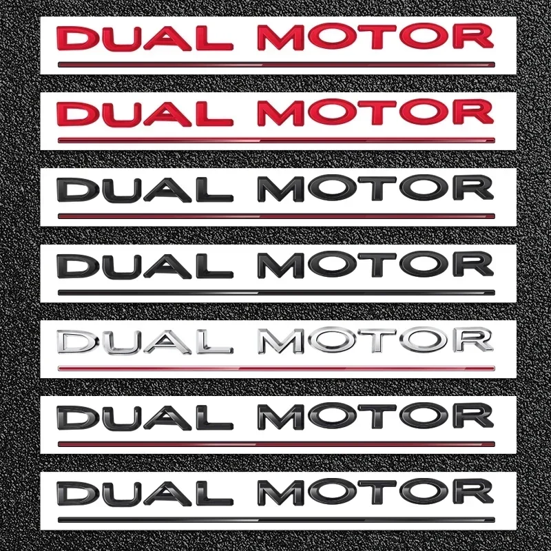 Emblema a doppio motore per accessori modello 3 Y S X lettere evidenziate Logo Performance Badge Trunk Sticker Chrome 3D Decal