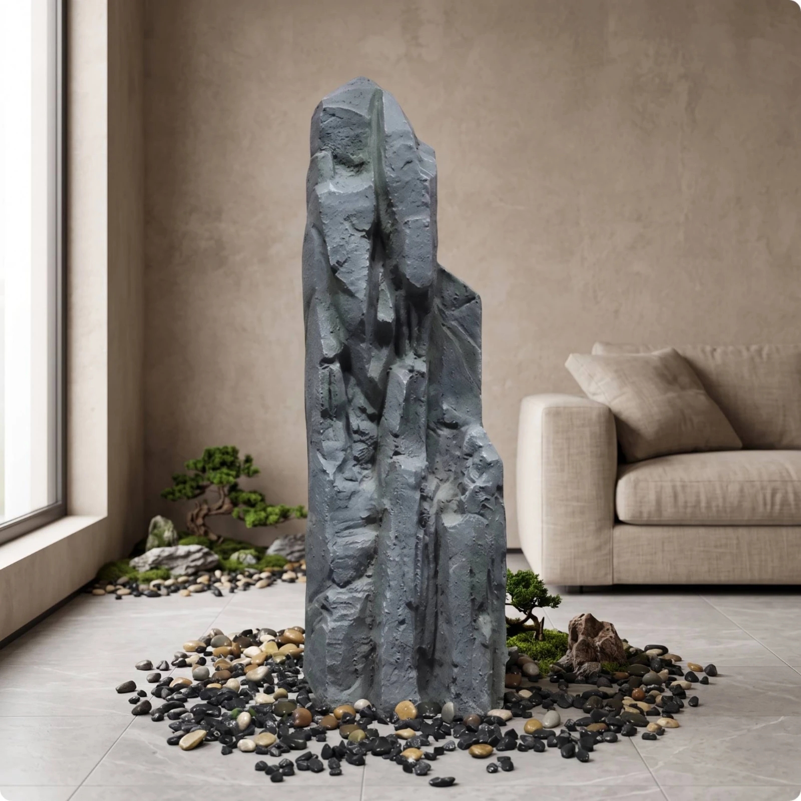 Artificial Rockery Lightweight Faux Stone Mountain for Living Room, Courtyard