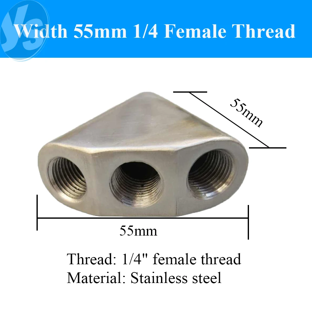Stainless Steel 3 Hole Sewer Jetting Nozzle 6000PSI High Pressure Drain Cleaning Nozzle for Pipeline Dredging Washing