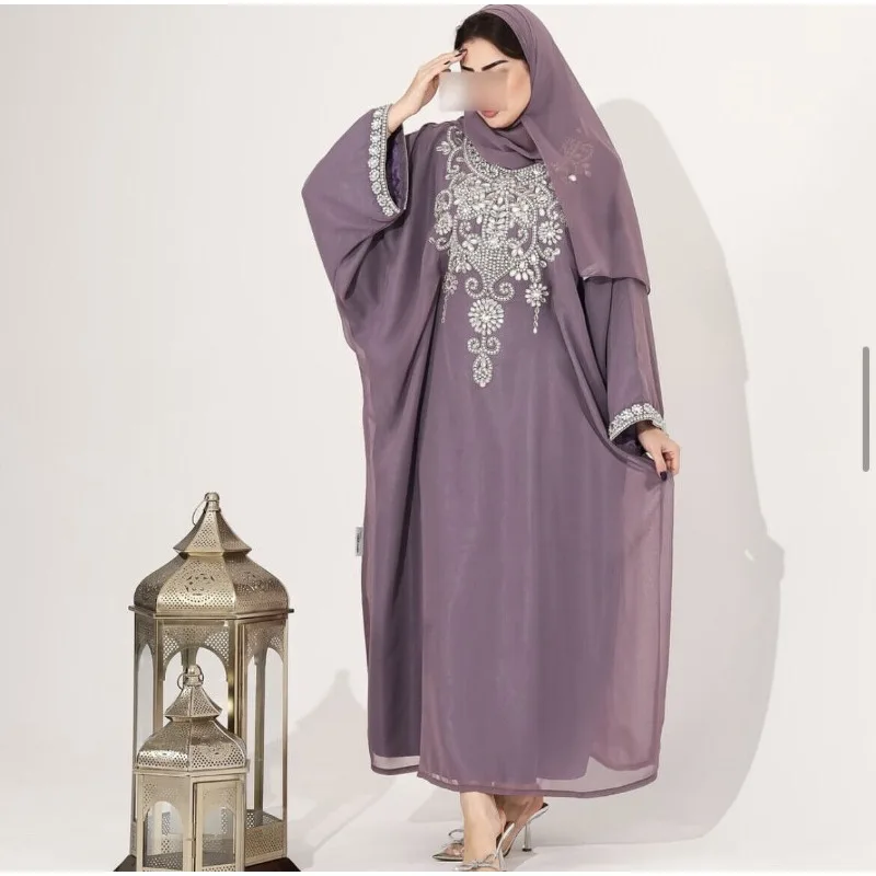 

Puprle Kaftans Farasha Abaya Dress Dubai Morocco Wedding Fashion Long Dress