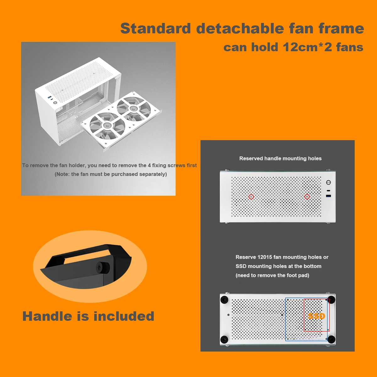 TUMMASTER GU7 Small Aluminum PC Case Supporting ITX Motherboards, Side Tempered Glass Desktop Portable MINI Computer Chassis