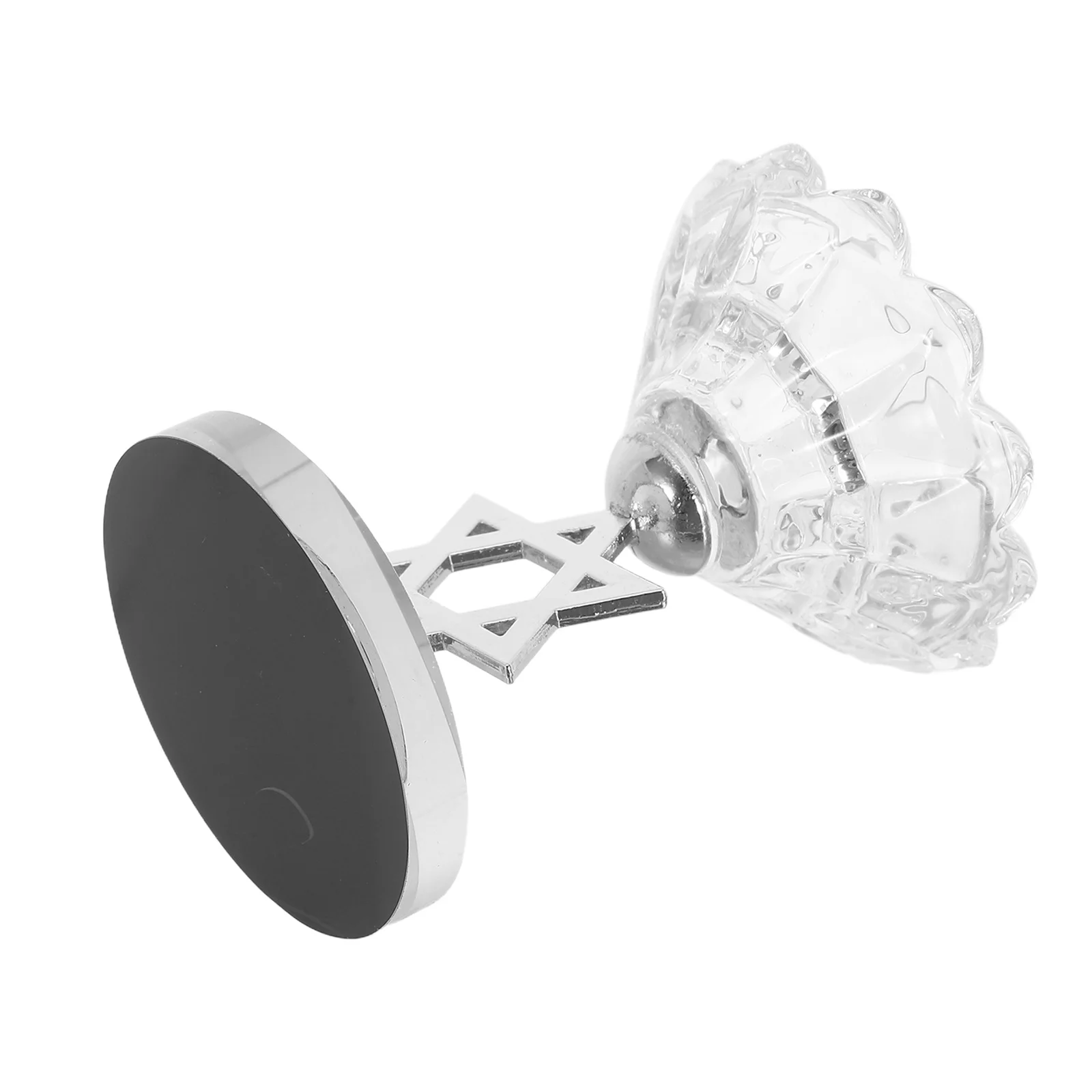 

Elegant Crystal Star of David Holder Versatile Tabletop Candlestick Decor for Religious Celebrations Hanukkah Menorah