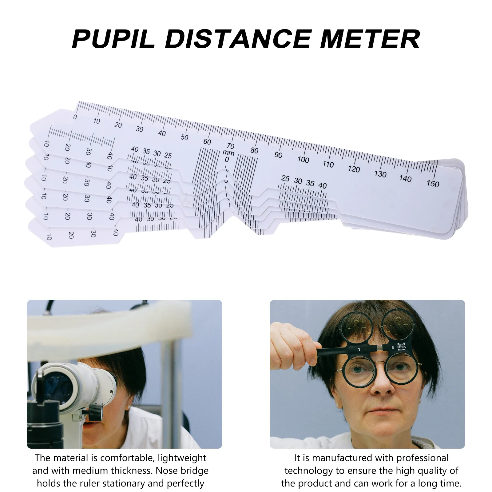 6 Pcs Ophthalmic Tools Pd Ruler Eyeglasses Pupil Distance Measure Optical Plastic Pupillary Professional Advanced