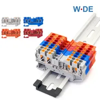 10Pcs Terminal Block PT2.5-QUATTRO 4 Conductors Din Rail Electrical Wire Spring Connection Push In Conductors Wire Connector