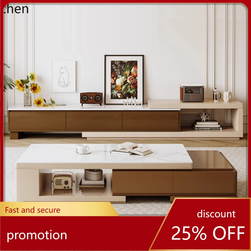 ZML New Small Apartment Home Modern High-End Feel Coffee Table Extendable