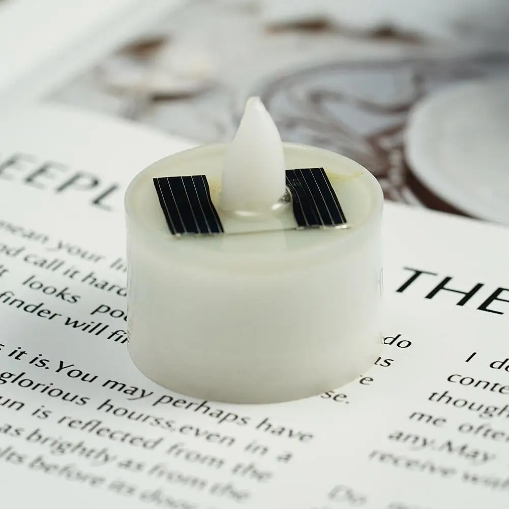 الشمسية شمعة الشاي مصباح دخان محاكاة LED الإلكترونية شمعة مصباح في الهواء الطلق عيد الميلاد هالوين الشاي الشمع