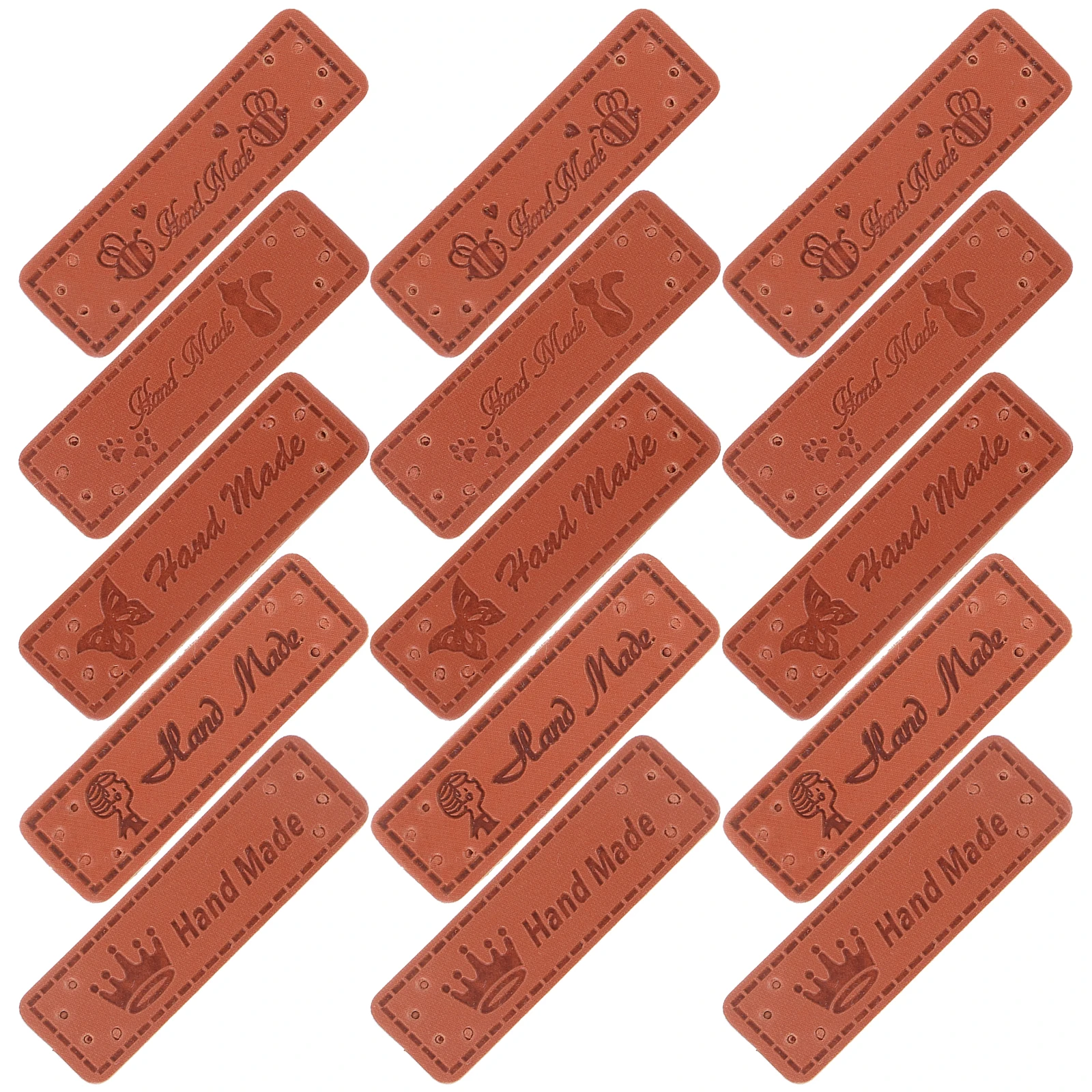 

100pcs Cartoon Labels Light Brown Handmade Tags Crochet Accessories Sewing DIY Jeans Hat Storage Containers