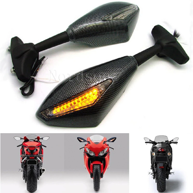 Bright Turn Signal Light Blinker Racing Side Rear View Mirror For Suzuki GSXR 600 750 GSXR 1000 GSXR 1100 Hayabusa