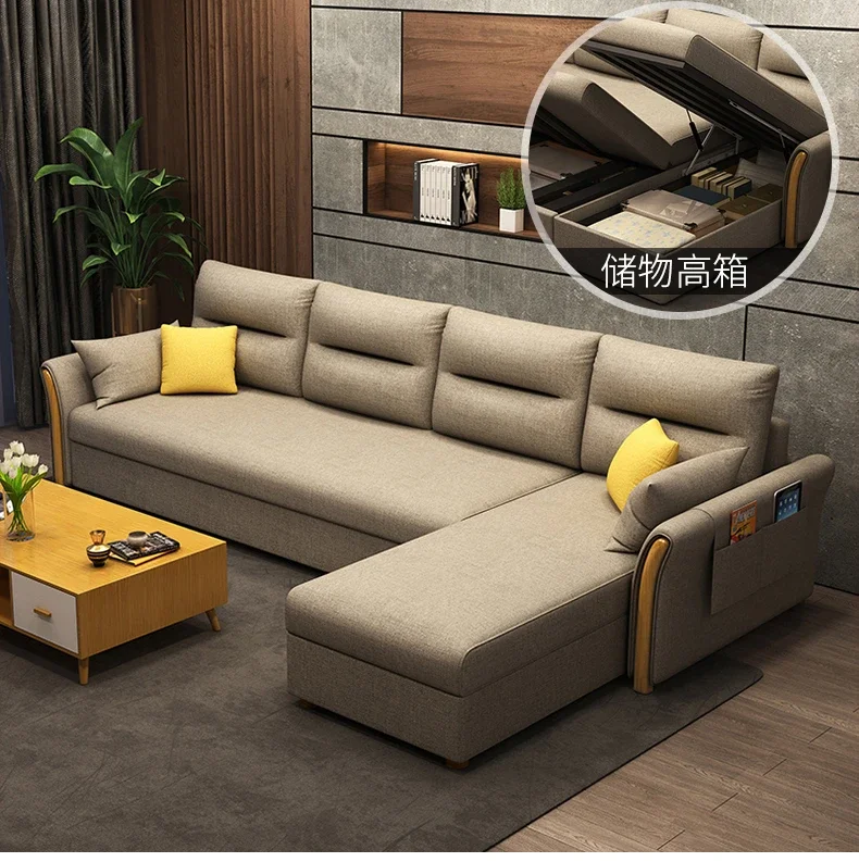 

Technology cloth multifunctional folding sofa bed for both sitting and sleeping, retractable bed, study room, pull-out