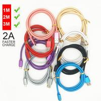 Unbroken Metal Braid Type C /Micro USB Phone Cables Charger Lead for Samsung S20 Android 1M 2M 3M  Type C Male To Female