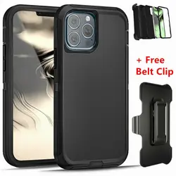Super Shockproof Phone Case For iPhone 13 11 Pro Max 8 14 15 Plus 12 Mini X XR SE2020 Military Armor Shockproof Hard Black Cover