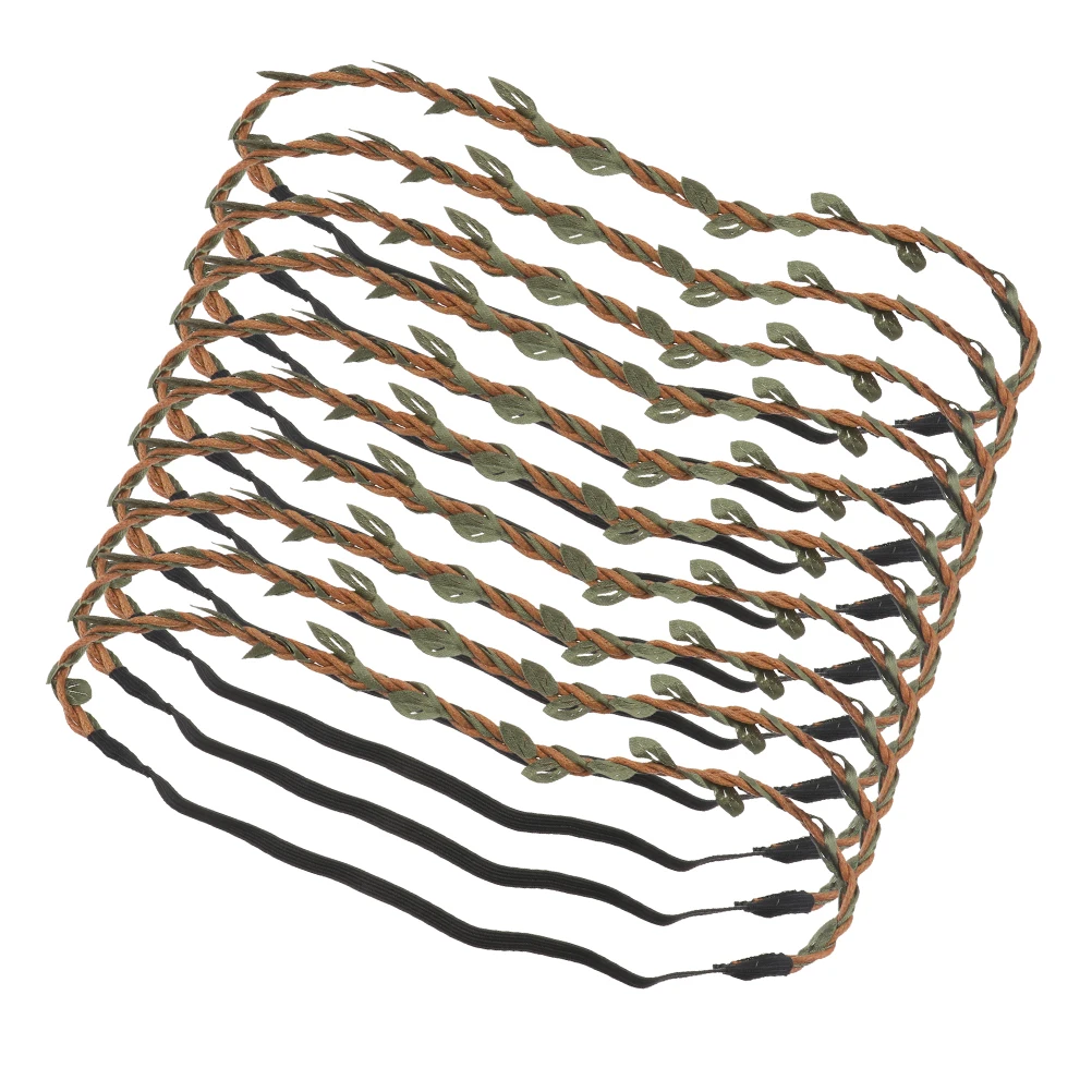 

20pcs Woven Wreath Materials Rattan Floral Leaf Headband Decor Hair Accessories DIY Craft Supplies Natural Leaves Hair