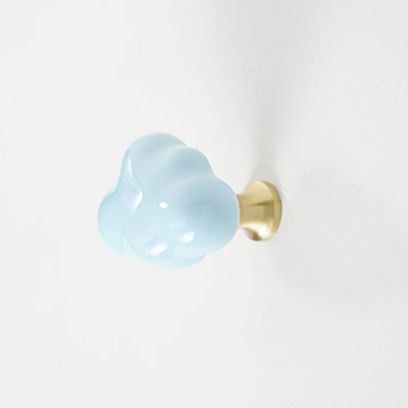 Keramiek en messing wolk kast slingerknop 1 st voor lade kledingkast kinderkamer deur meubilair met schroef