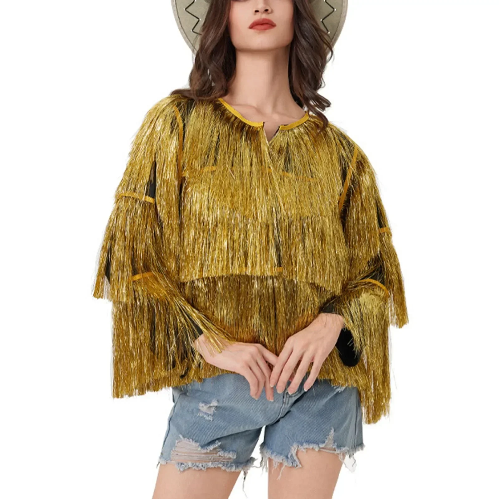 Women's sequin sparkling diamond hip-hop long sleeved tassel zipper jacket for club wear, women's street style outerwear jacket