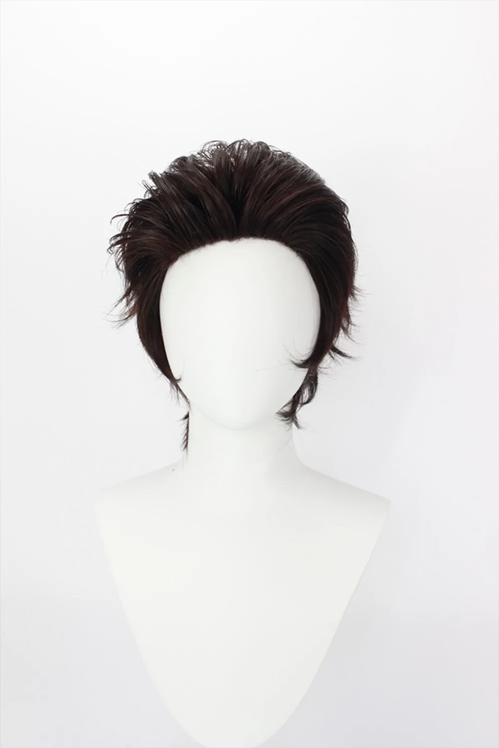 Wig Cosplay Gintama Isao Kondo Rambut Kostum Anime Gaya Ujung Terbalik Coklat Tua