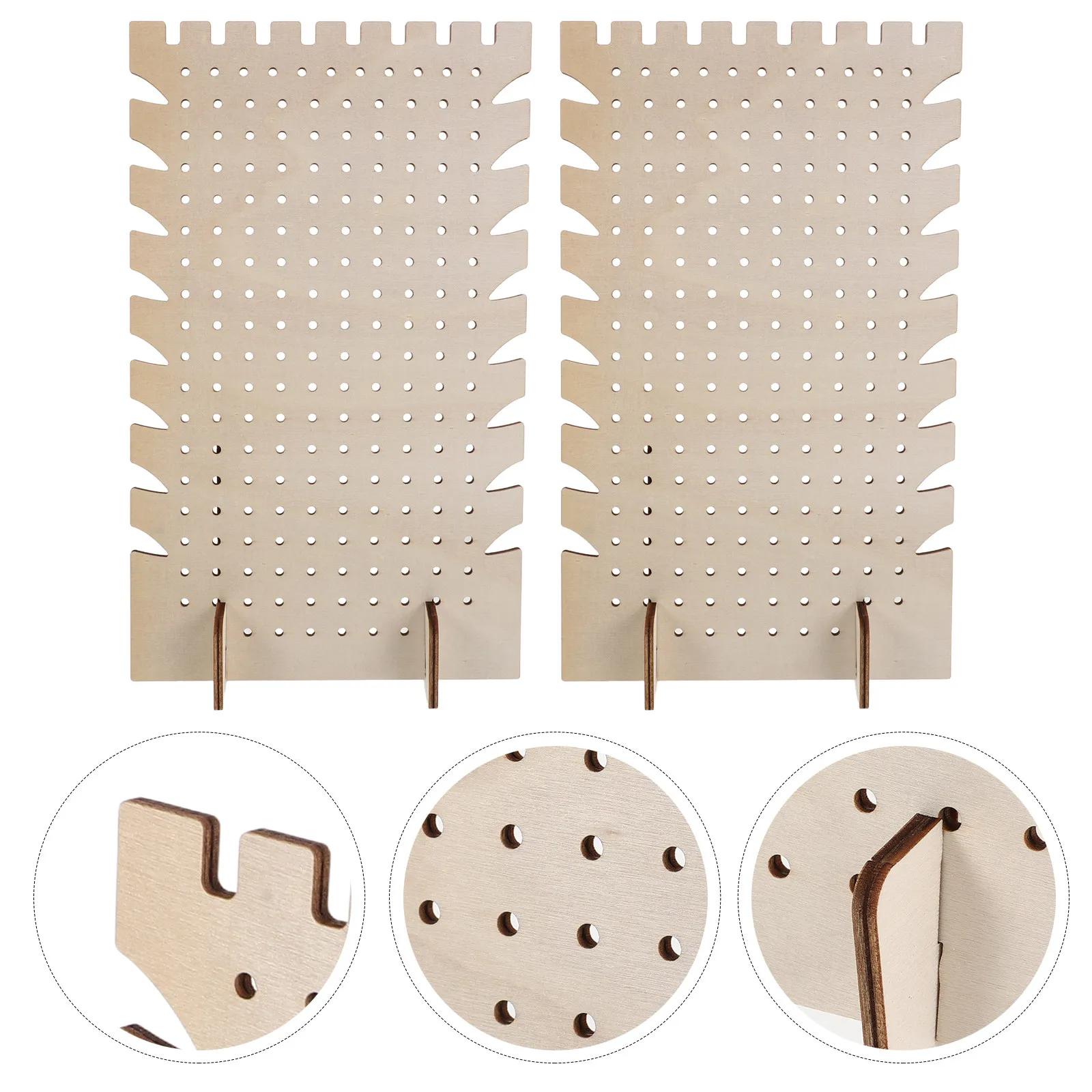 2Pcs Wood Earring Display Stands 186 Holes Jewelry Organizer Rack Personal Retail Craft Show Exhibition 10x5.9x3.2 Inch Ear Stud