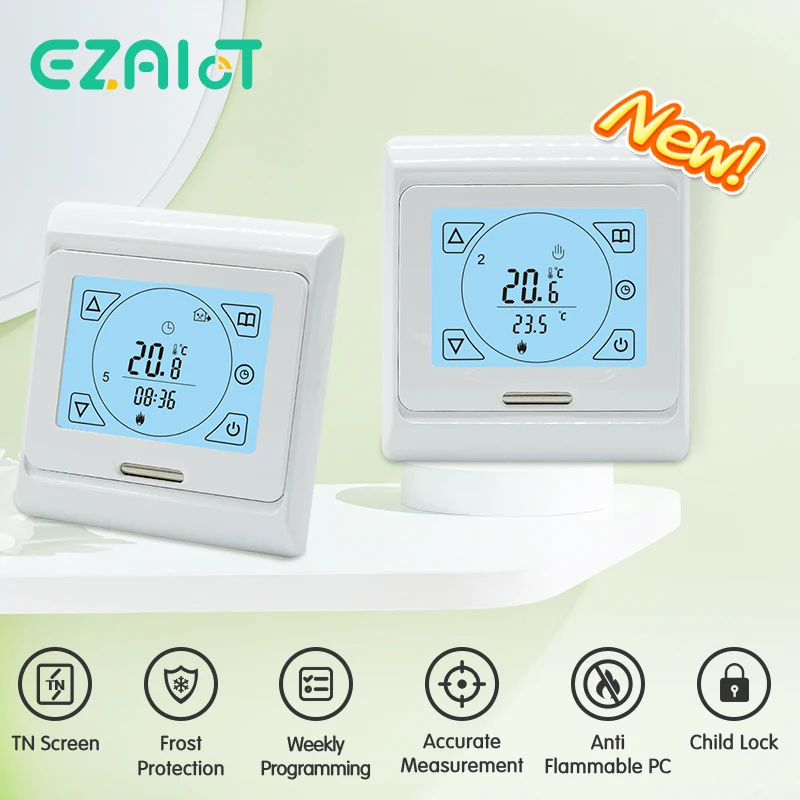 16A Heat Electric Room Thermostat Water Gas Boiler Floor Heating Temperature Controller Warm Underfloor Programmable Heater