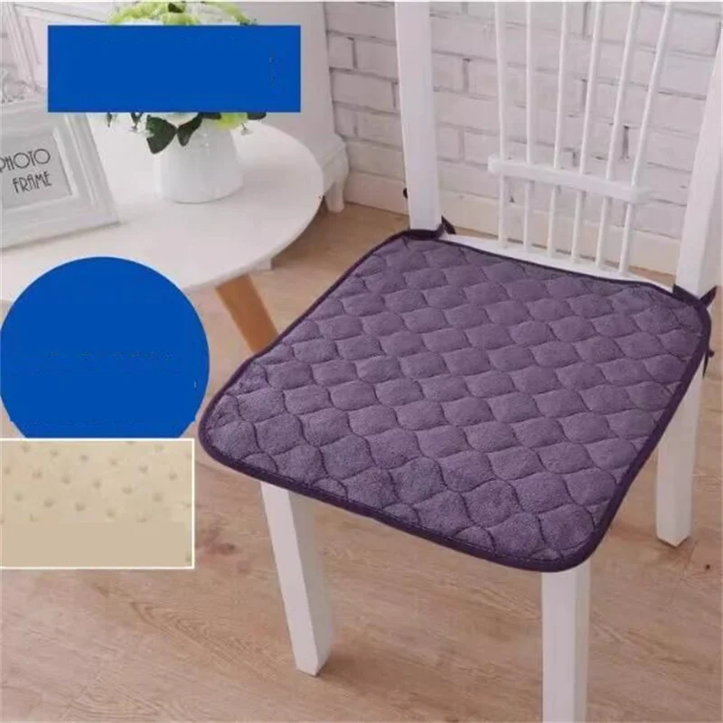Solid Color Non-slip Seat Cushion Short Velvet Student Stool Cushion 40-50cm Big Large Computer Chair Cushion Have Rope