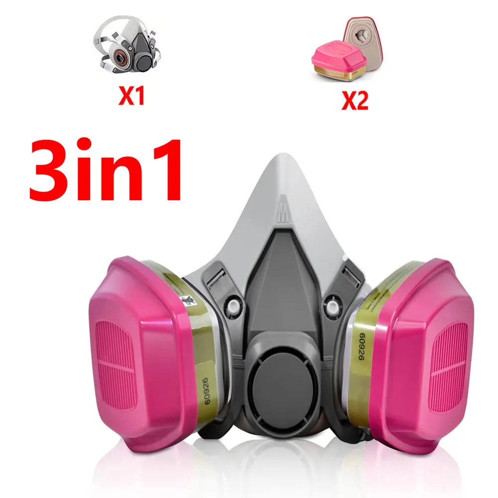 

Brand new 6200 dust mask with goggles, chemical gas filter, spray paint, organic vapor, safe operation, half face mask