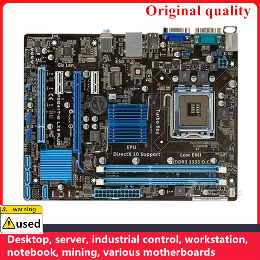 

For P5G41T-M LX3 plus Motherboards LGA 775 DDR3 8GB M-ATX For Intel G41 Desktop Mainboard PCI-E2.0 SATA II USB2.0