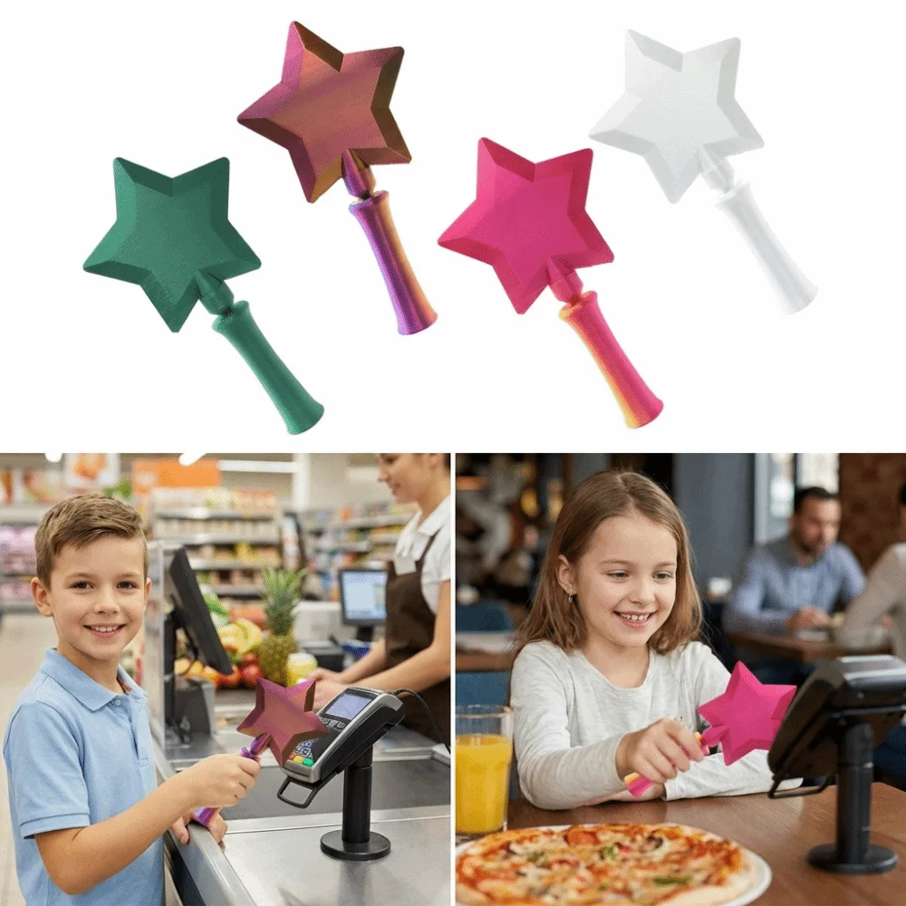 Creative 3D Printed Wand Tap To Pay Portable Stretchable Star Magic Wand Holder Cute Funny Telescoping Credit Card Holder