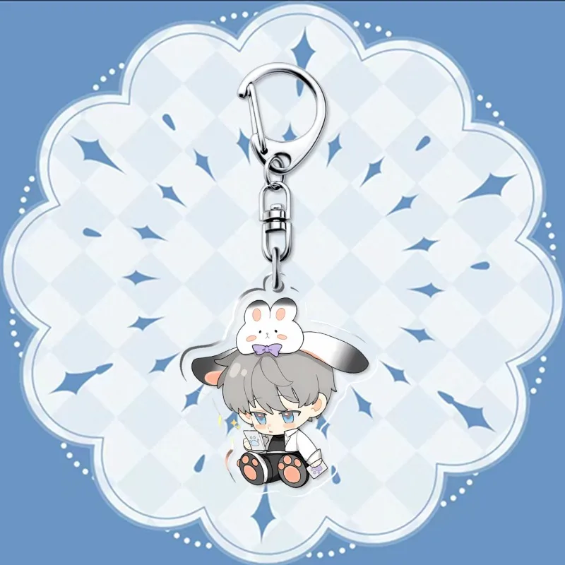 Love and Deepspace Xavier Popular Anime 2D Peripheral Cute Rabbit Acrylic Keychain Backpack Pendant Anime Keychain Collection