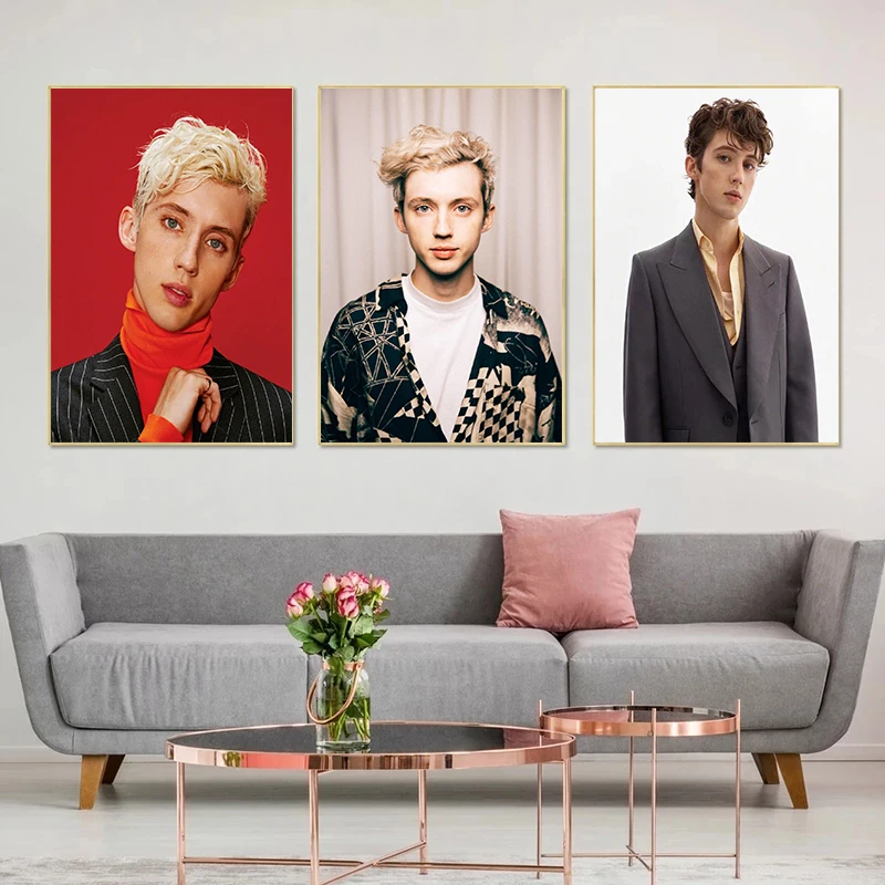 Modern Musician Troye Sivan Pop Singer Cute Man Decorative Canvas Posters Bedroom Bar Cafe Decor Gift Print Art Wall Paintings