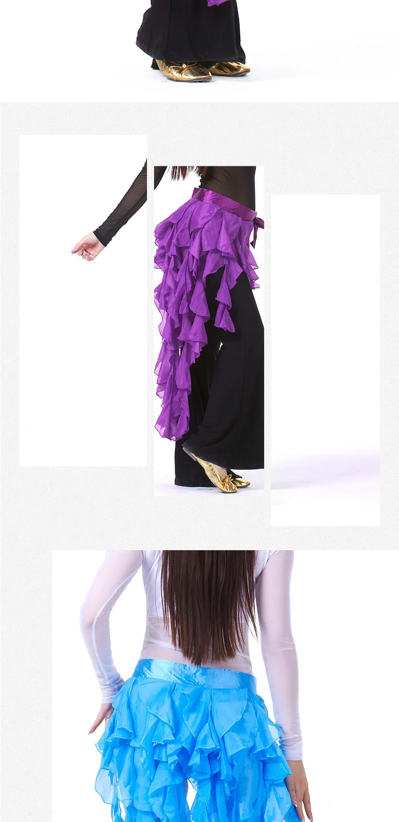 1PC frauen Bauchtanz Hüfte Schal Gürtel Rock Latin Dance Gürtel Neun Schwanz Fuchs Rock Leistung Quaste Welle rock – Detail 18