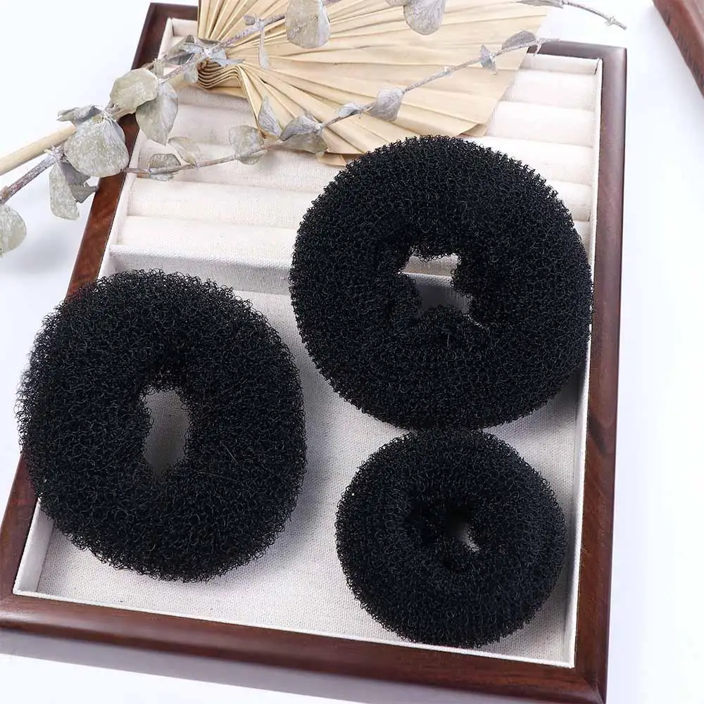 Female Donut Magic Foam Sponge Meatball Head Women Hair Ring Korean Style Ponytail Holder Bird's Nest Bun Maker Hairstyle Tools