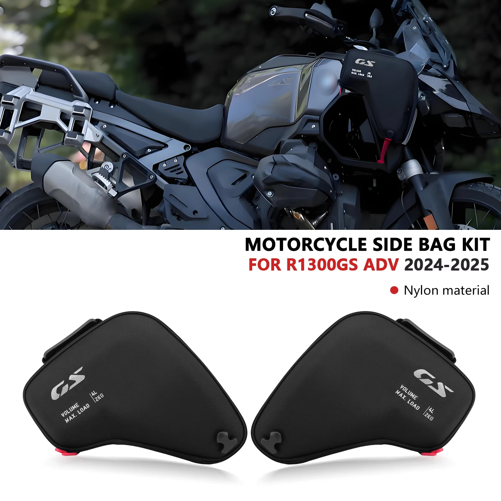 

For Motorcycle Left Right Radiator Cowl Bag Fairing Waterproof Tool Bag R 1300 GSA R1300GS Adventure R1300 GS ADV 2024 2025