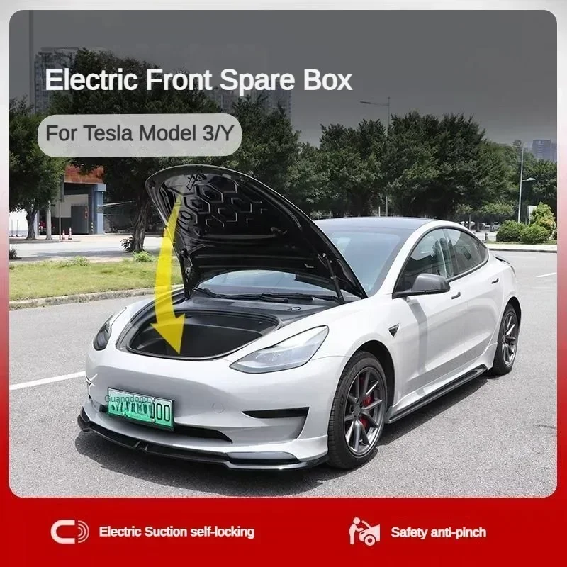 For Tesla Model 3 Y 2021 2023 2024 Car Front Trunk Smart Electric Suction Lock Automatically Closes Trunk Electric Lid Latch