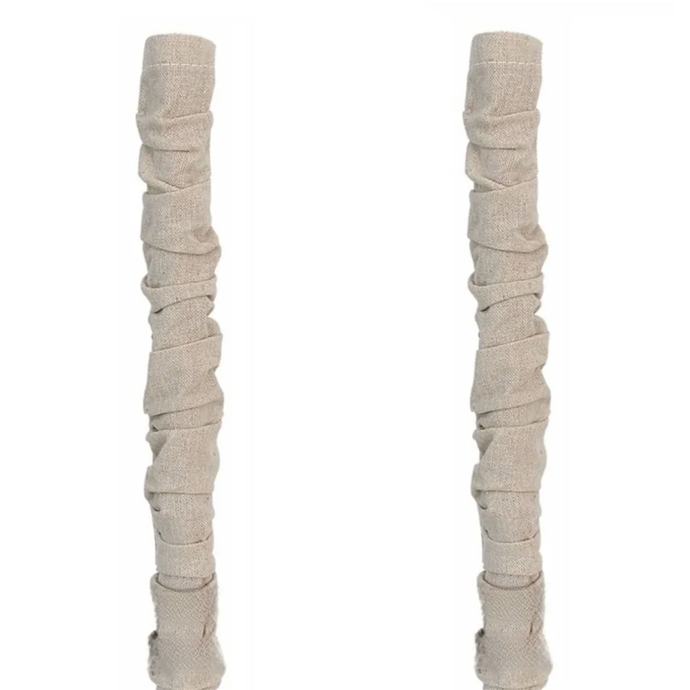 2 Pack Fabric Chandelier Chain Covers Linen Cord Concealer Light Brown Decorative Sleeve For Electric Wire And Cable Protection