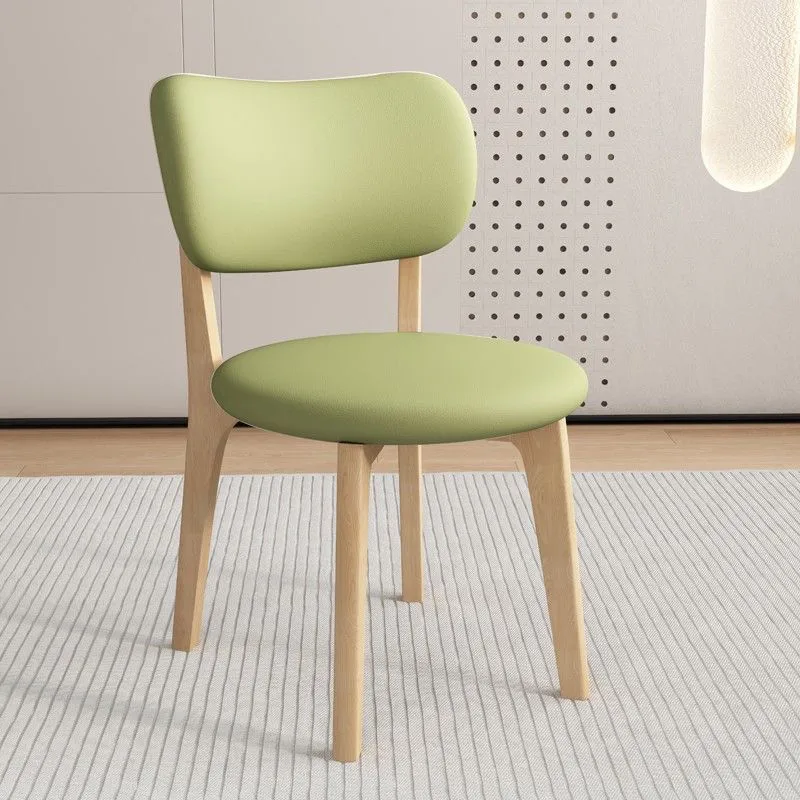 Modern High Quality Solid Wood Minimalist Dining Chair With Eco-Friendly Upholstered Leather Seat Cushion For Hotel And Home Use