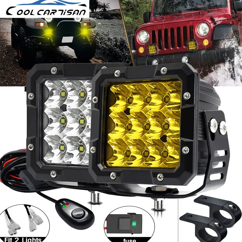 

6inch LED Mile Headlight Lightbar 800w Spotlights Fog Lamp for 12V 24V ATV SUV Motorcycle 4x4 Running Off Road Boat Work Light