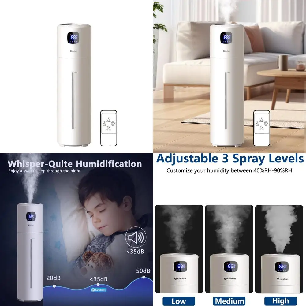 

Ультразвуковой увлажнитель воздуха с холодным туманом, 9 л, с верхней заливкой и легкой очисткой, производительность 350 мл/ч, бесшумная работа, идеально подходит для спален, детских комнат