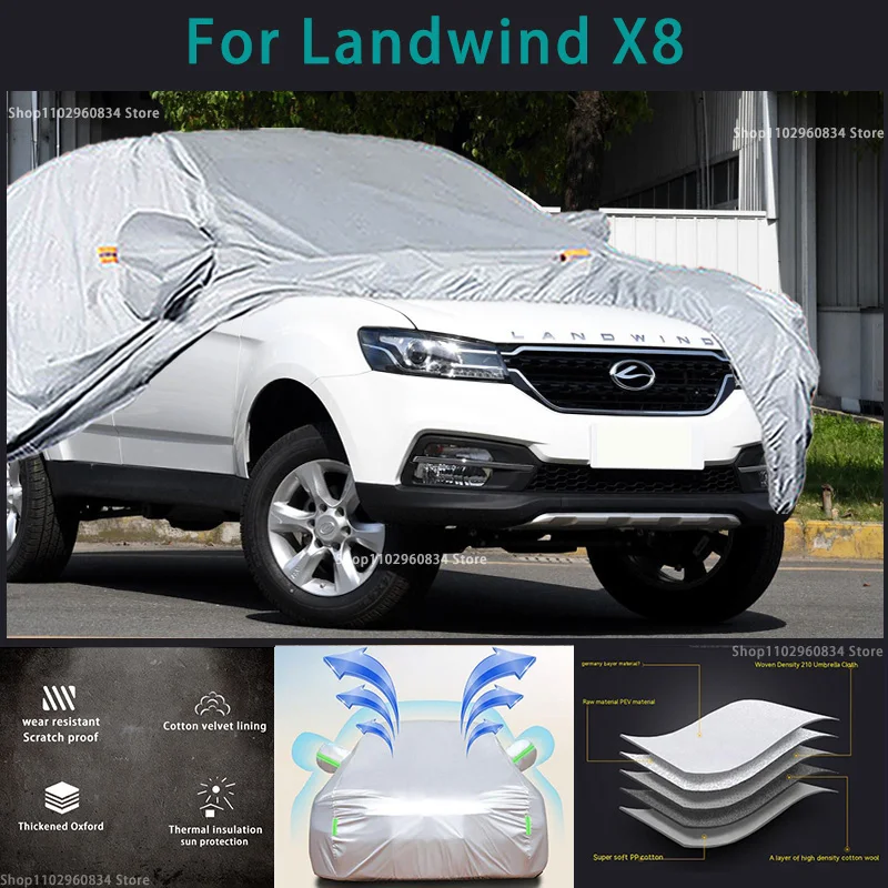 

For Landwind X8 210T Full Car Covers Outdoor Sun uv protection Dust Rain Snow Protective Auto Protective cover