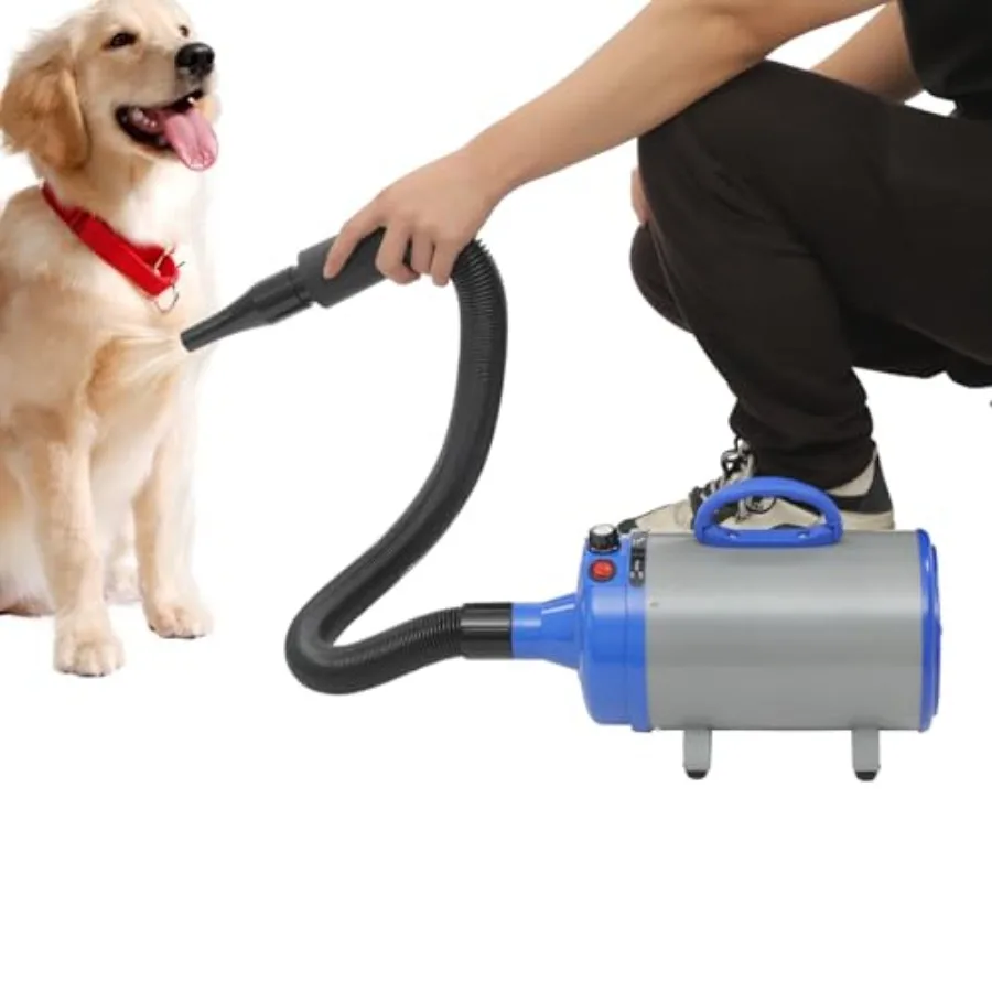 

Dog Hair Dryer 2200w High Velocity Pet Blow Dryer with 4 Nozzles Speed Temperature Adjustable Low Noise Operation Pet Blower Gr