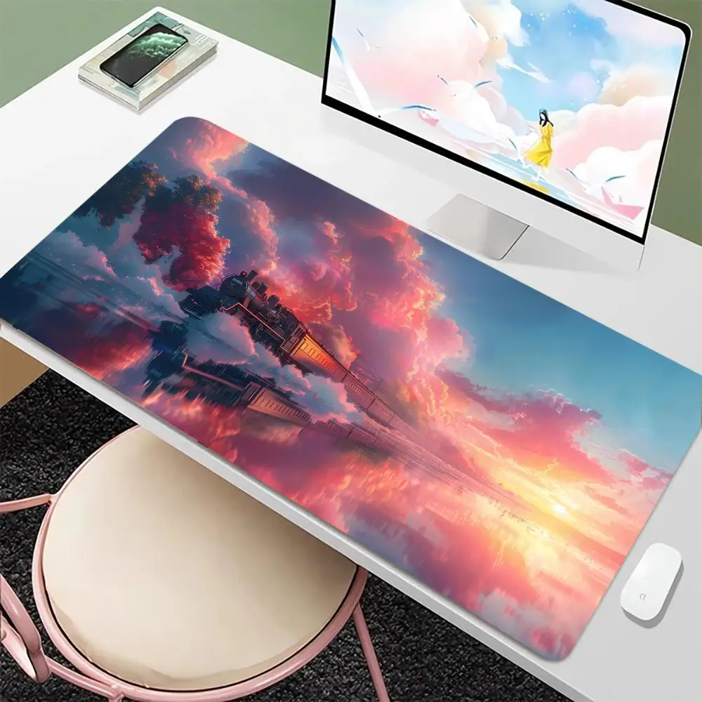

Creative Train Landscape Mouse Pad XXL Office Gaming Mousepad Large Computer Laptop MousePads New Rubber Non-Slip Long Desk Mat