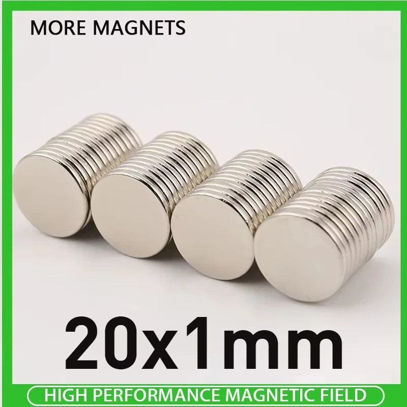 

5/10/20/50/100PCS 20x1mm Super magnetic Rare Earth Magnets Round Magnet Fridge Permanent Neodymium Magnet מגנט חזק מים