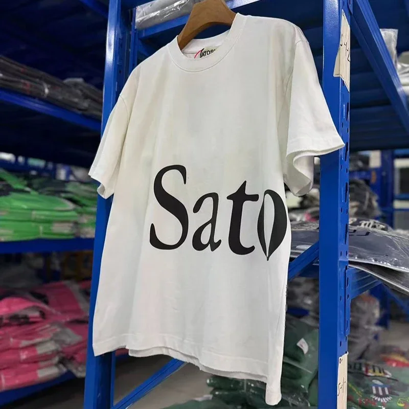 Satoshi Simple Letter Tshirt Men Women Breathable Summer Street High Quality Short Sleeve Tee