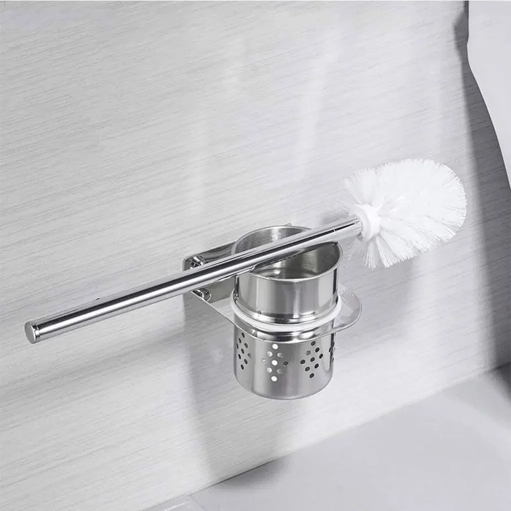 HBJWOV Stainless Steel Toilet Brush Holder, Toilet Brush with Extended Bristles for Deep Cleaning