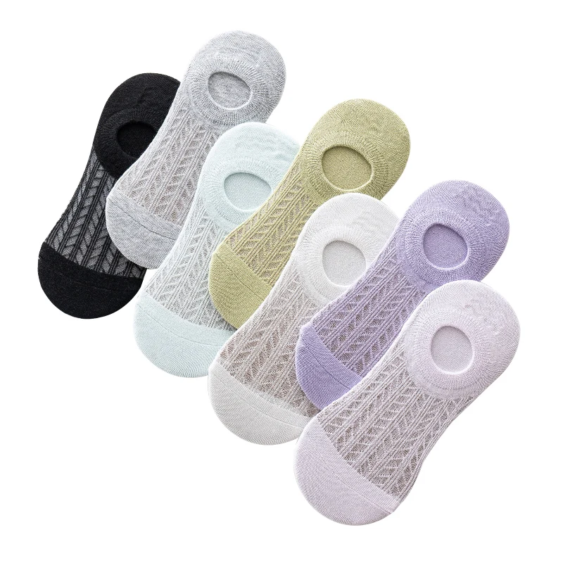 

5 Pairs Women Socks Summer Thin Section Solid Color Women's Boat Socks Comfortable Cotton Ankle Socks Girls Invisible Socks