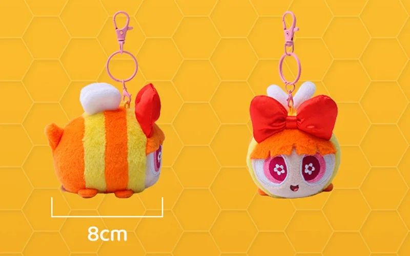 8cm Bee Blossom Bubbles Buttercup The Powerpuff Girl Cute Cartoon Plush Doll Keychain Kawaii Toy Backpack Pendant Lovely Gift