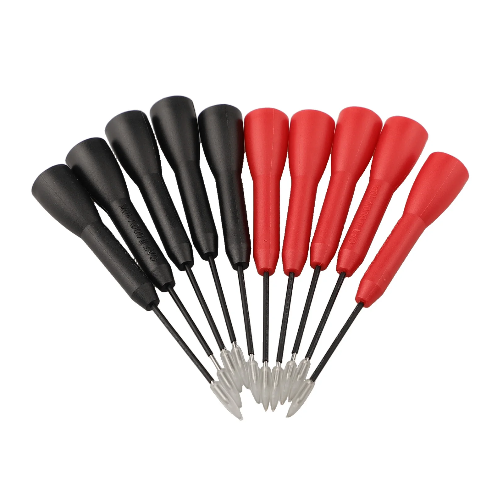 2mm Banana Socket Back Probes 10A Current 1mm Tip 84.5mm Length Black Red Electrical Testing For 2mm Test Leads