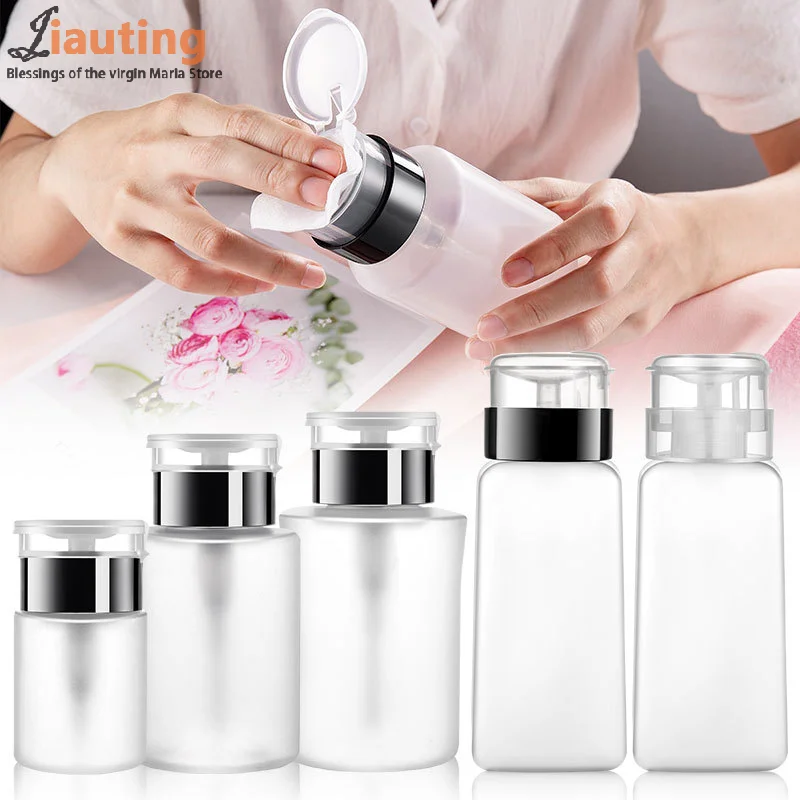 2/3Pcs Nail Bottle Empty Press Pump Dispenser Plastic Portable Liquid Polish Remover Cleaner Makeup Manicure Tools