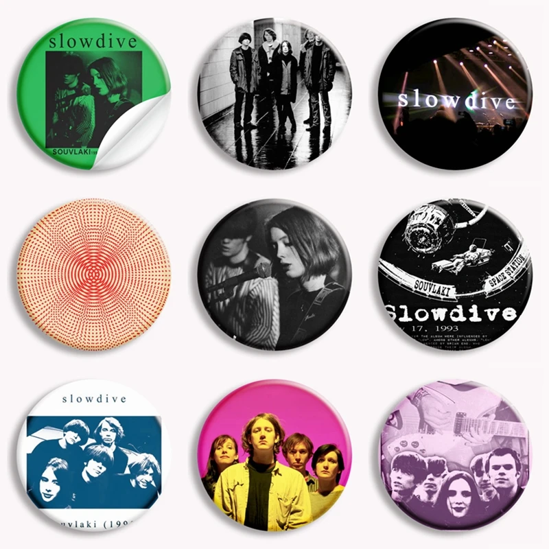 Vintage Slowdive Alison 1991 Button Pin Shoegaze Music Everything Is Alive Souvlaki Brooch Badge Bag Decor Fans Collect 58mm