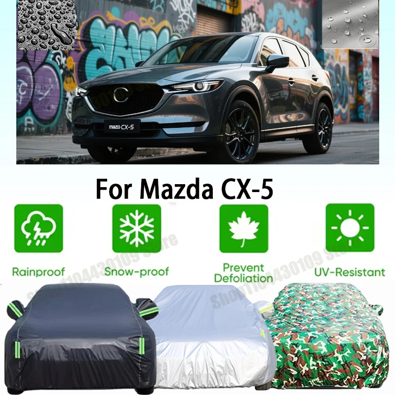 

Outdoor Protection Full Car Cover Snow Cover Sunshade Waterproof Dustproof Exterior Car Accessories For Mazda CX-5 CX5